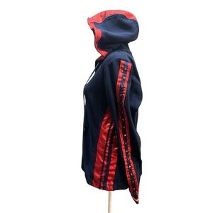 Indie Sleaze Contrast Zip Hoodie Navy Red Lined Streetwear Chic M